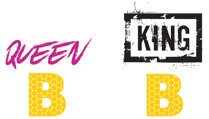 Queen B and King B logos